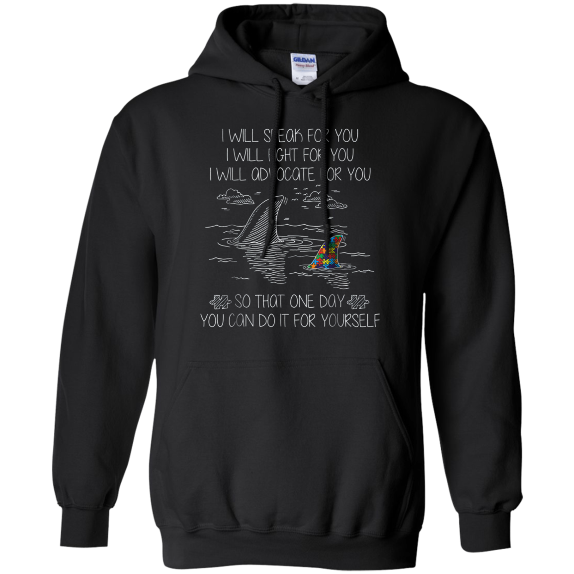 Autism Shark T-shirt I Will Speak Fight Advocate For You
