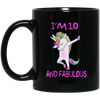 Image of 10 and fabulous sweet tenth-Birthday unicorn dab t shirt