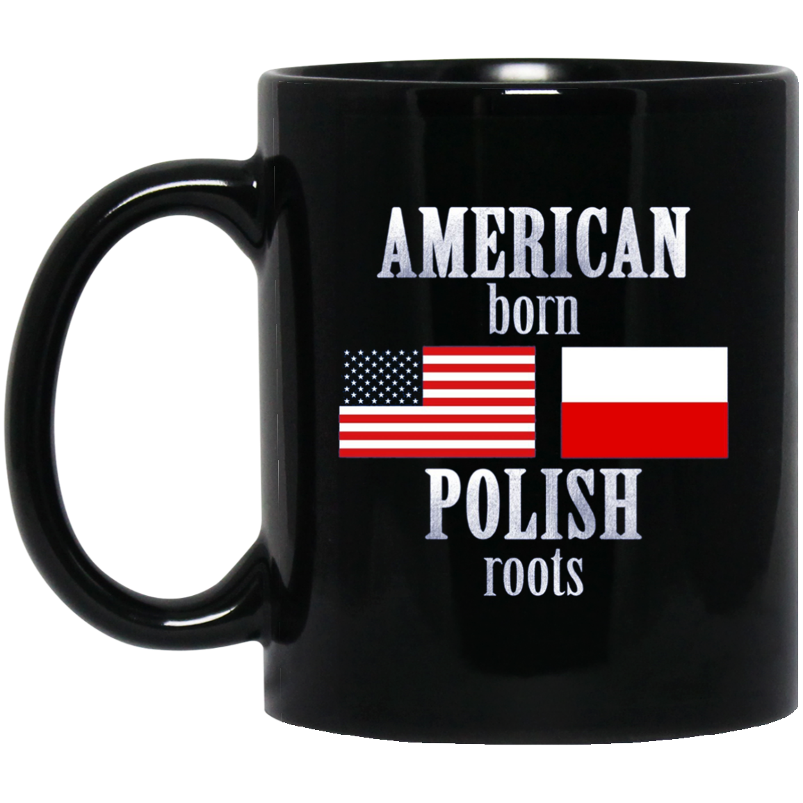 American Born Polish Roots LS T-Shirt Poland USA Flag