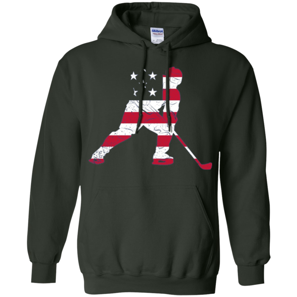American USA Flag Ice Hockey T-Shirt Patriotic Sports Gift