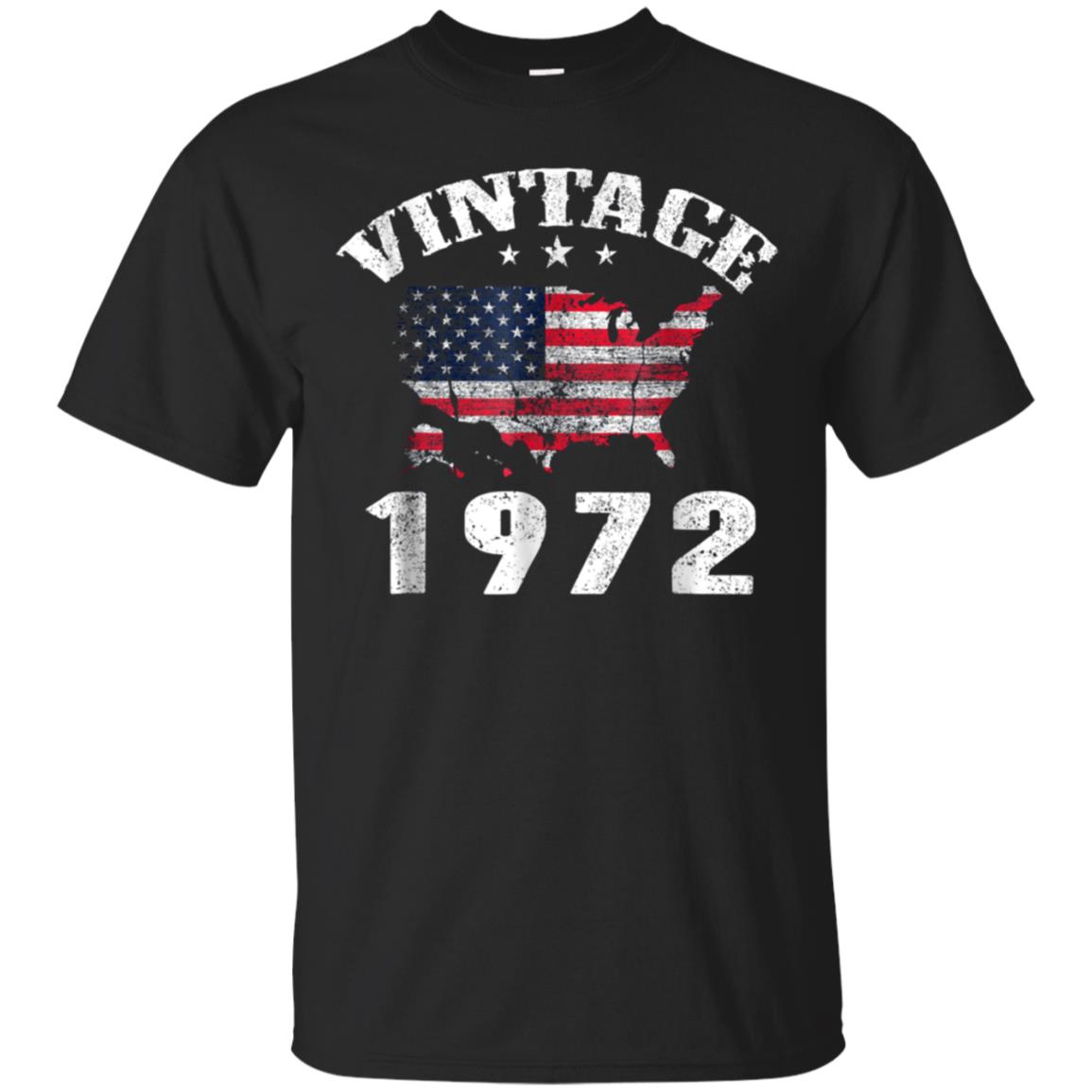 American USA Flag Vintage 1972 Shirt 46th Birthday Gifts Tee