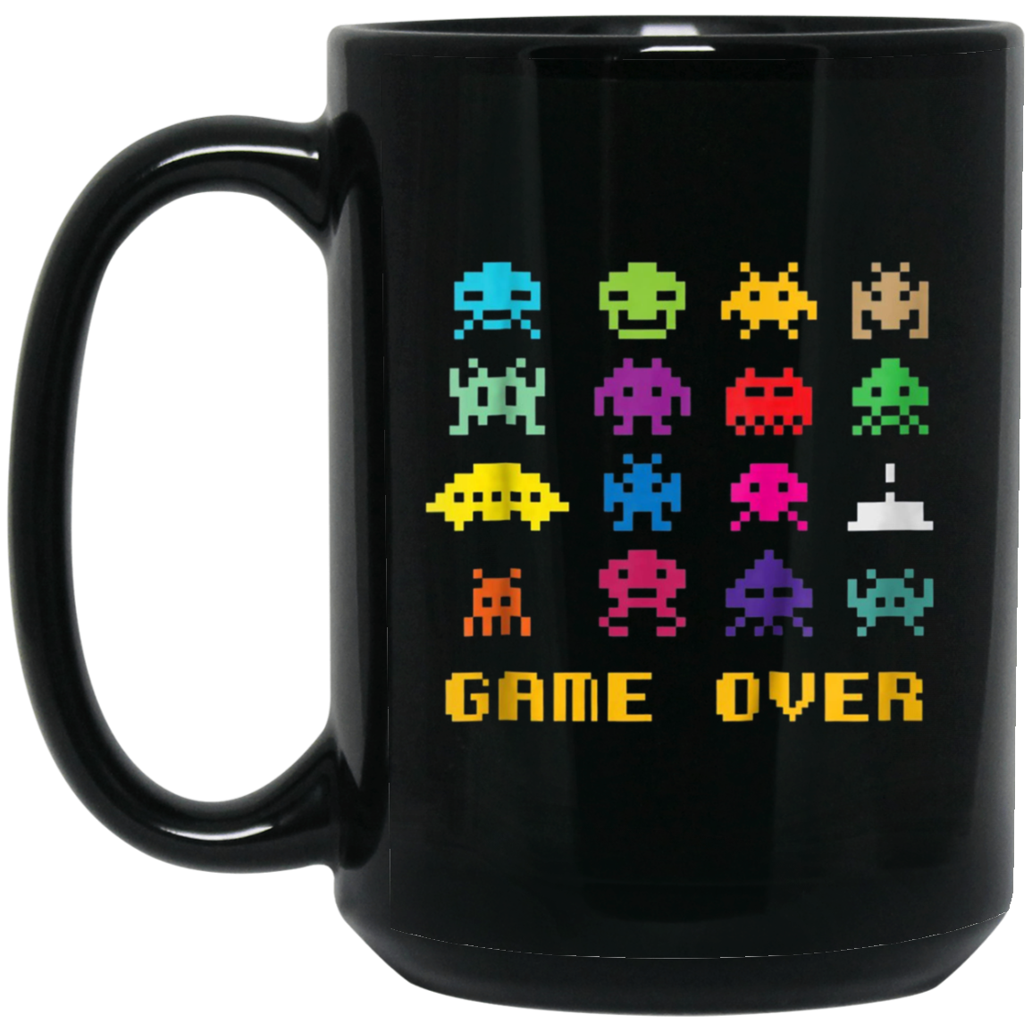 "Game Over" retro alien invaders tshirt 80s 8-bit video game