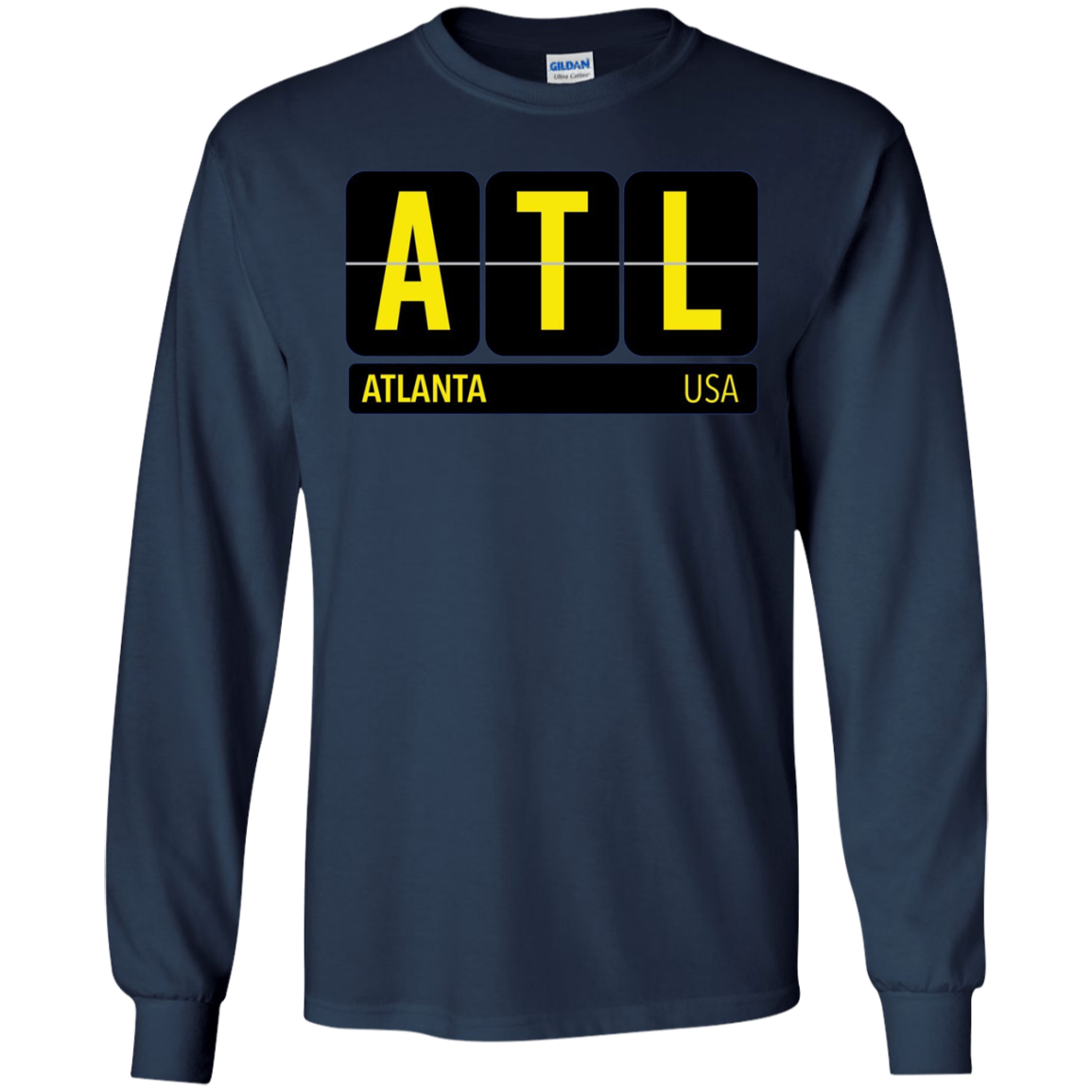 ATL Atlanta Georgia USA Travel Souvenir Long Sleeve (Yellow)