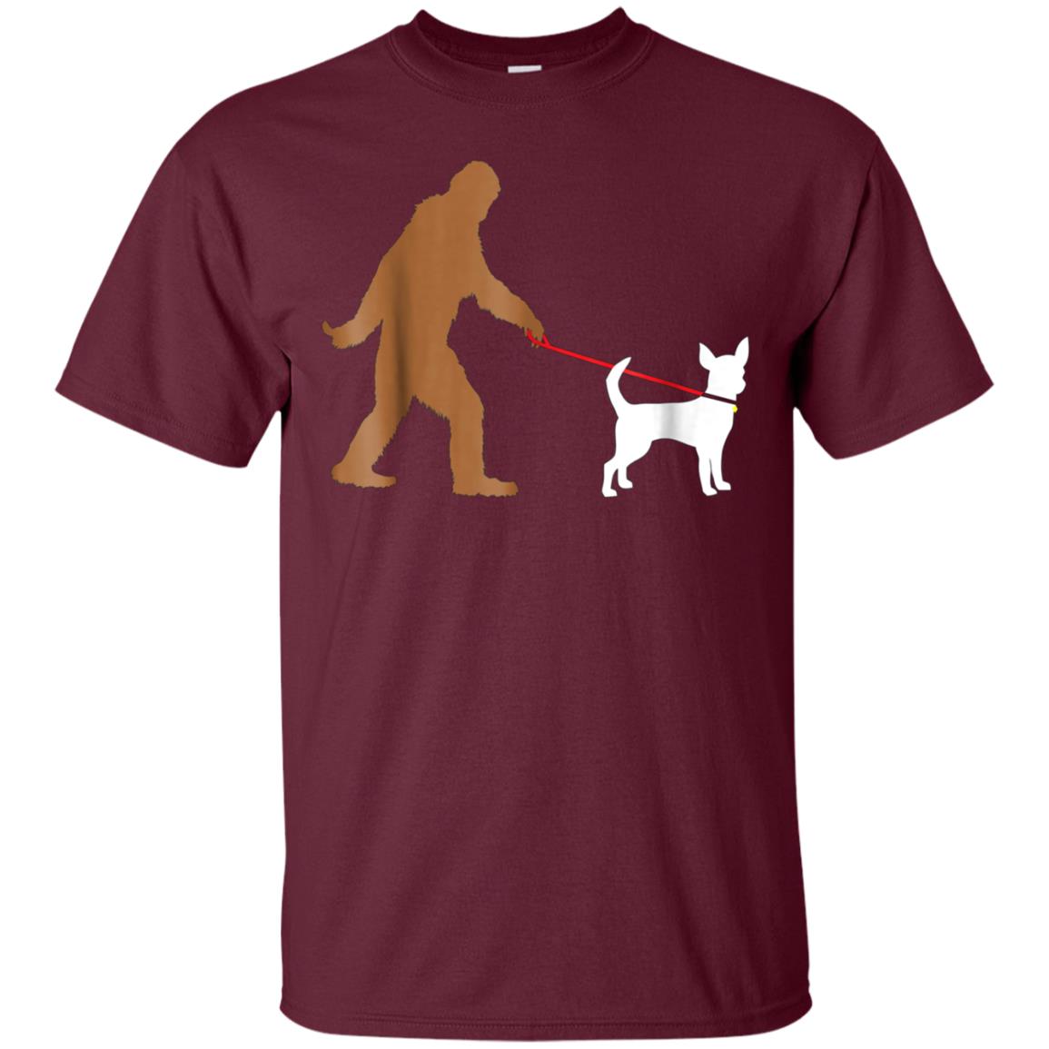 Bigfoot Walking Chihuahua Dog T-Shirt
