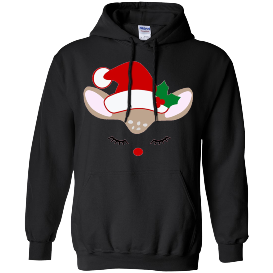 Santa Reindeer Face. Christmas Costume Holiday T-Shirt