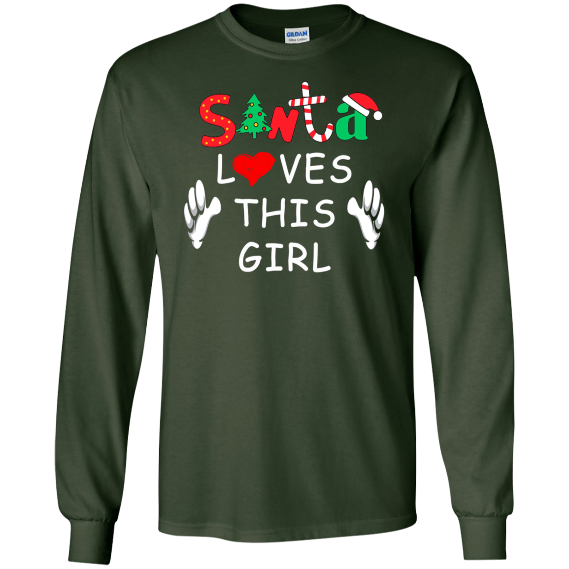 Santa Loves This Girl T Shirt Funny Christmas Gift Shirts