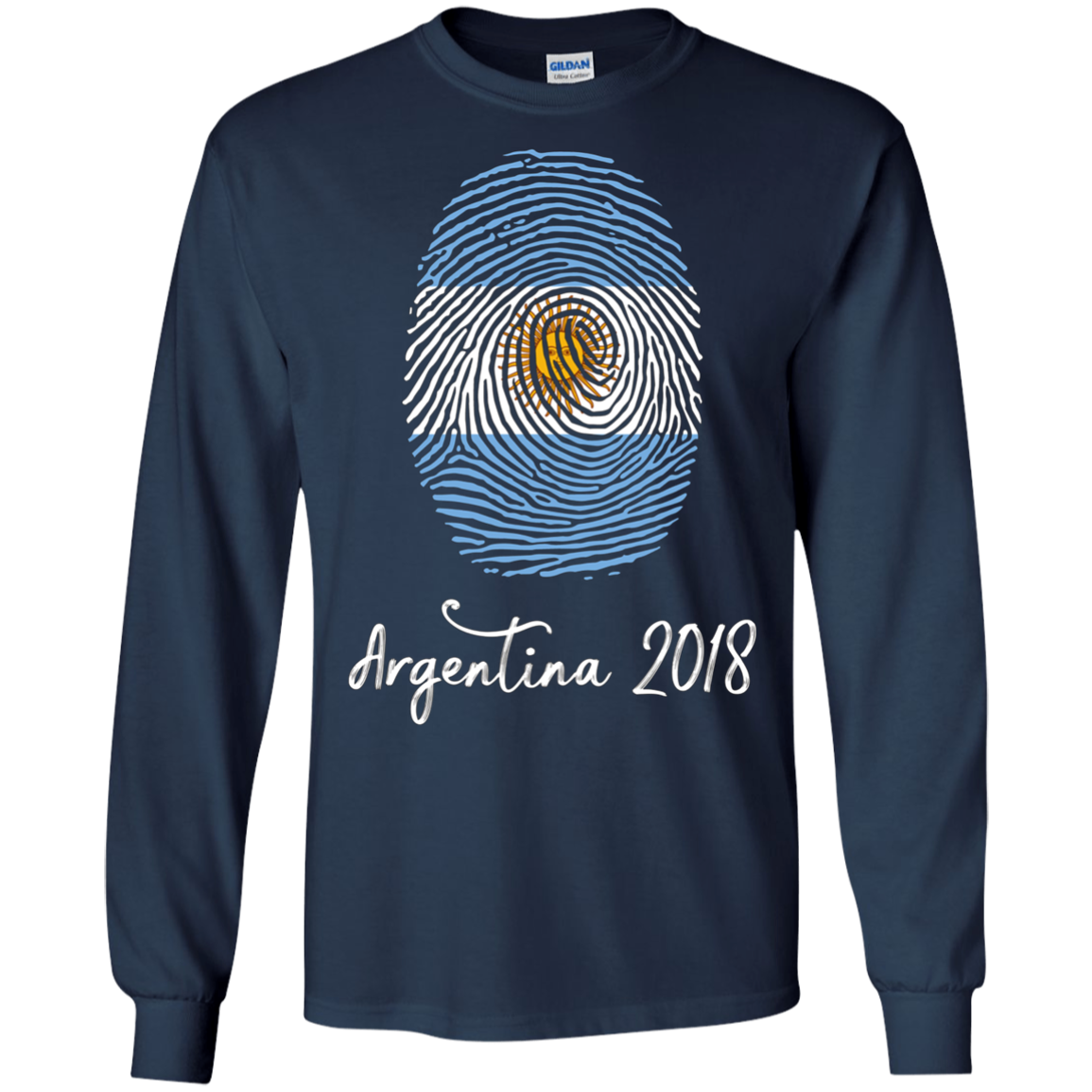 Argentina Shirt 2018 Thumbprint Soccer Flag Design