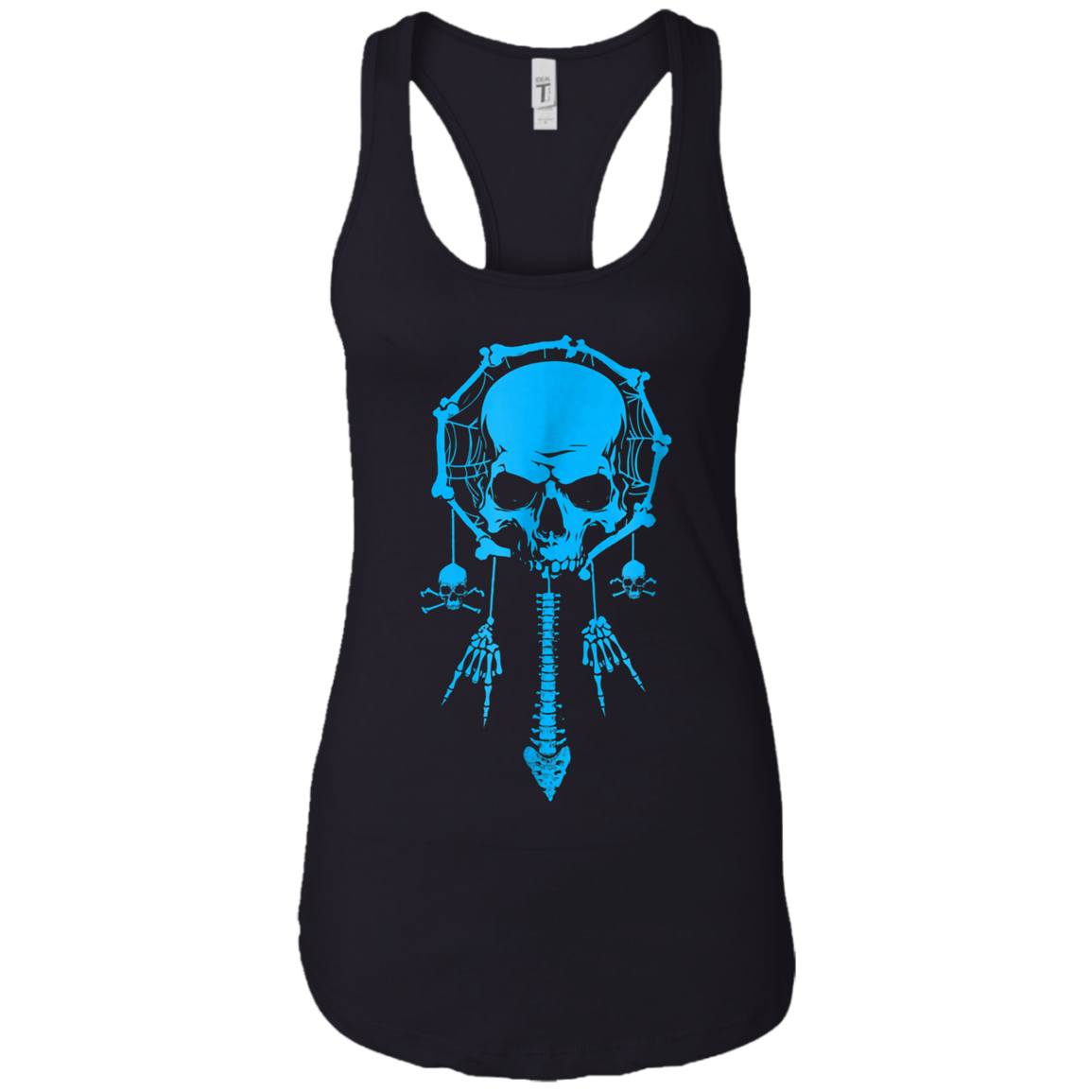 Funny Halloween T-Shirt Dream Catcher Skull Bone Rock Hand