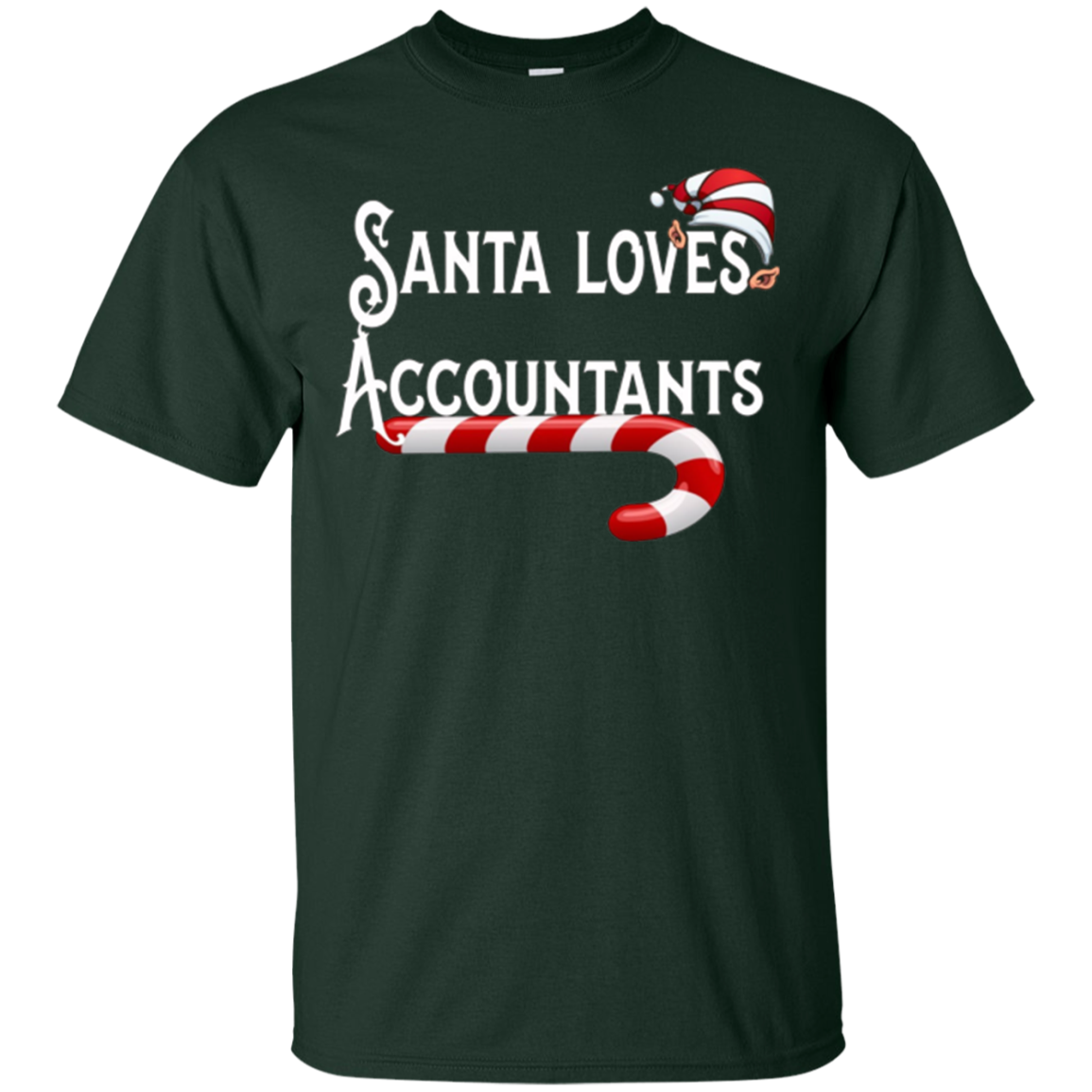 Santa Loves Accountants T-Shirt Numbers Gift Tee