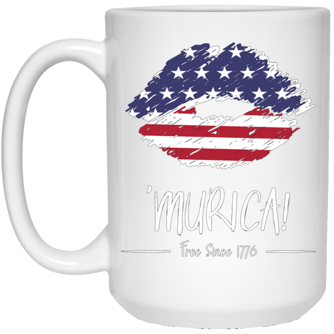 'Murica Shirt America Flag on Lips, 4th July