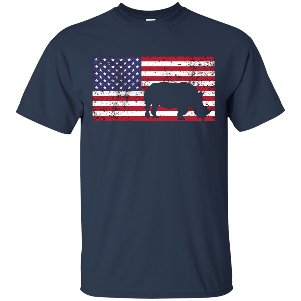 American Flag Rhino Rhinoceros Conservation T-Shirt Gift