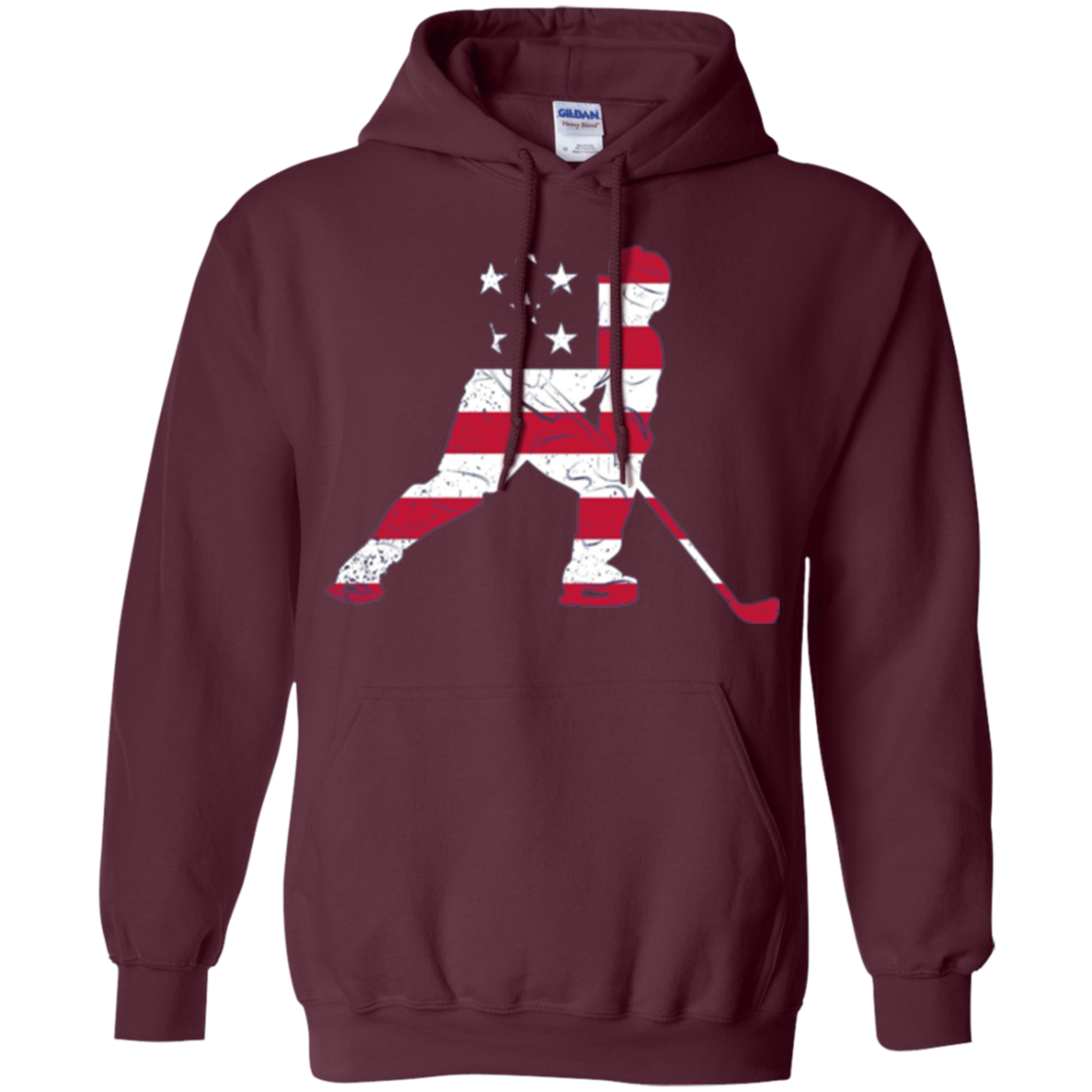 American USA Flag Ice Hockey T-Shirt Patriotic Sports Gift