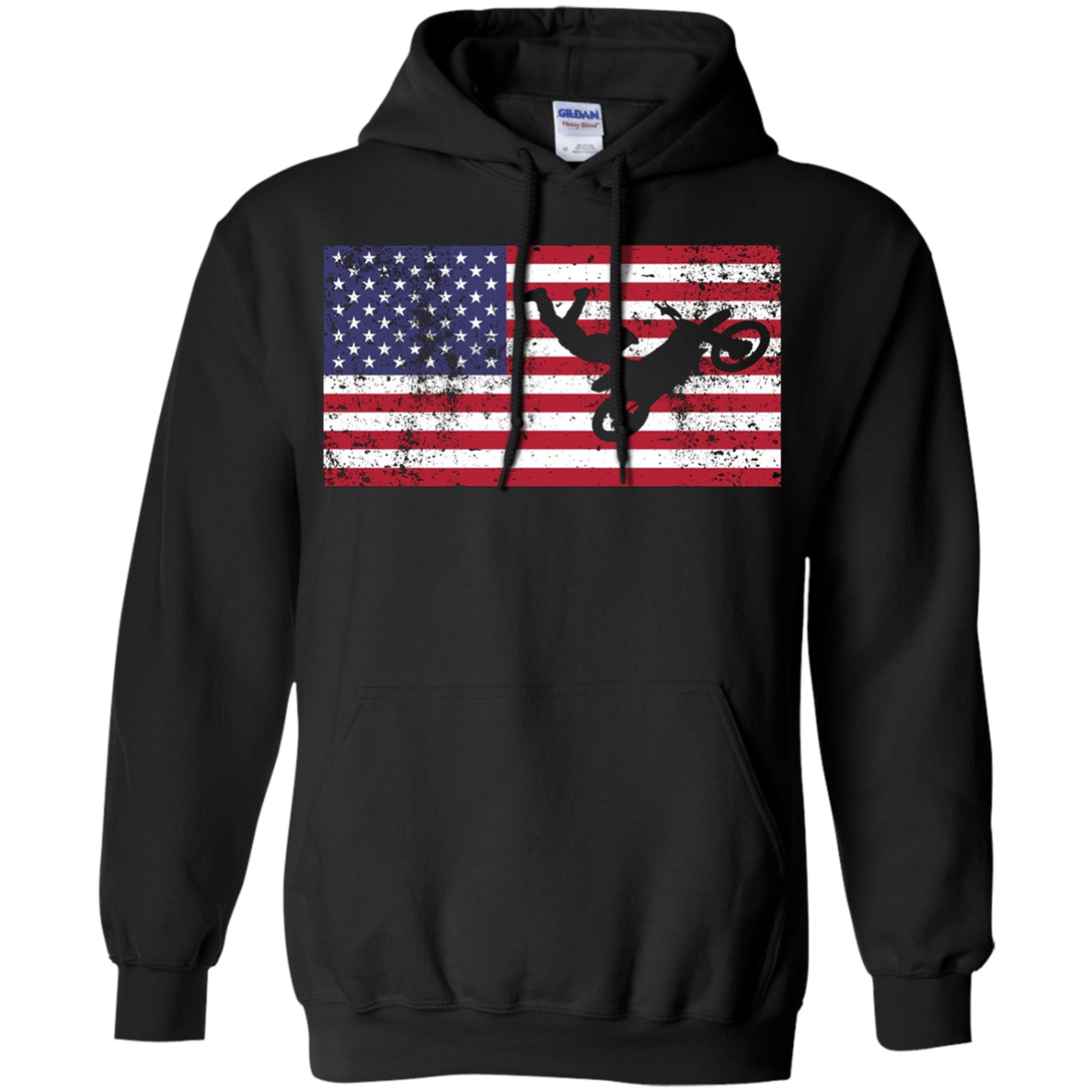 American Flag Motocross Motorcycle Patriotic T-Shirt Fun