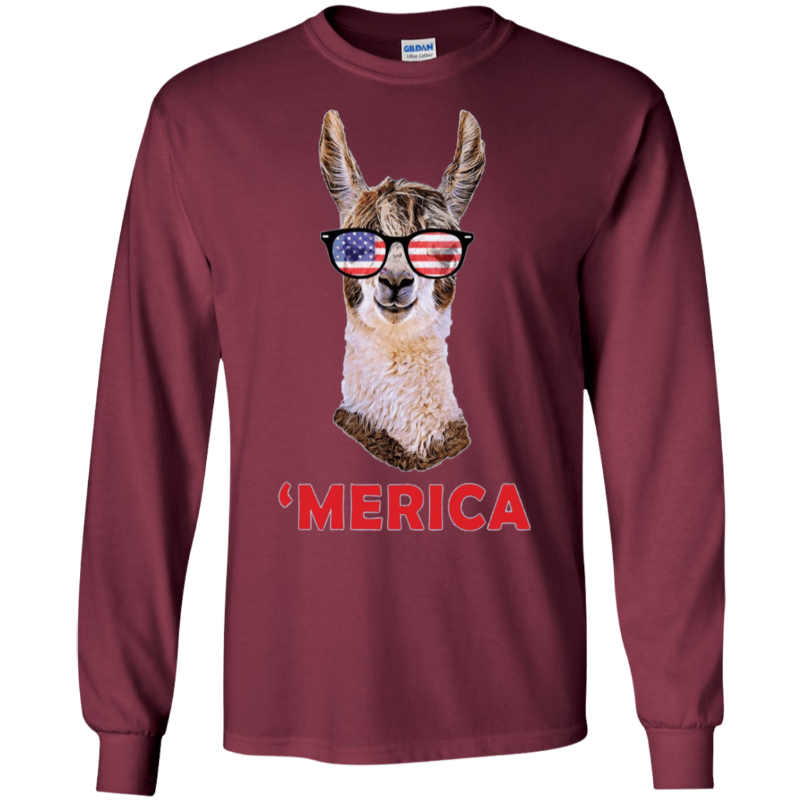 'Merica Llama Patriotic USA July 4 Sunglasses Funny T-Shirt