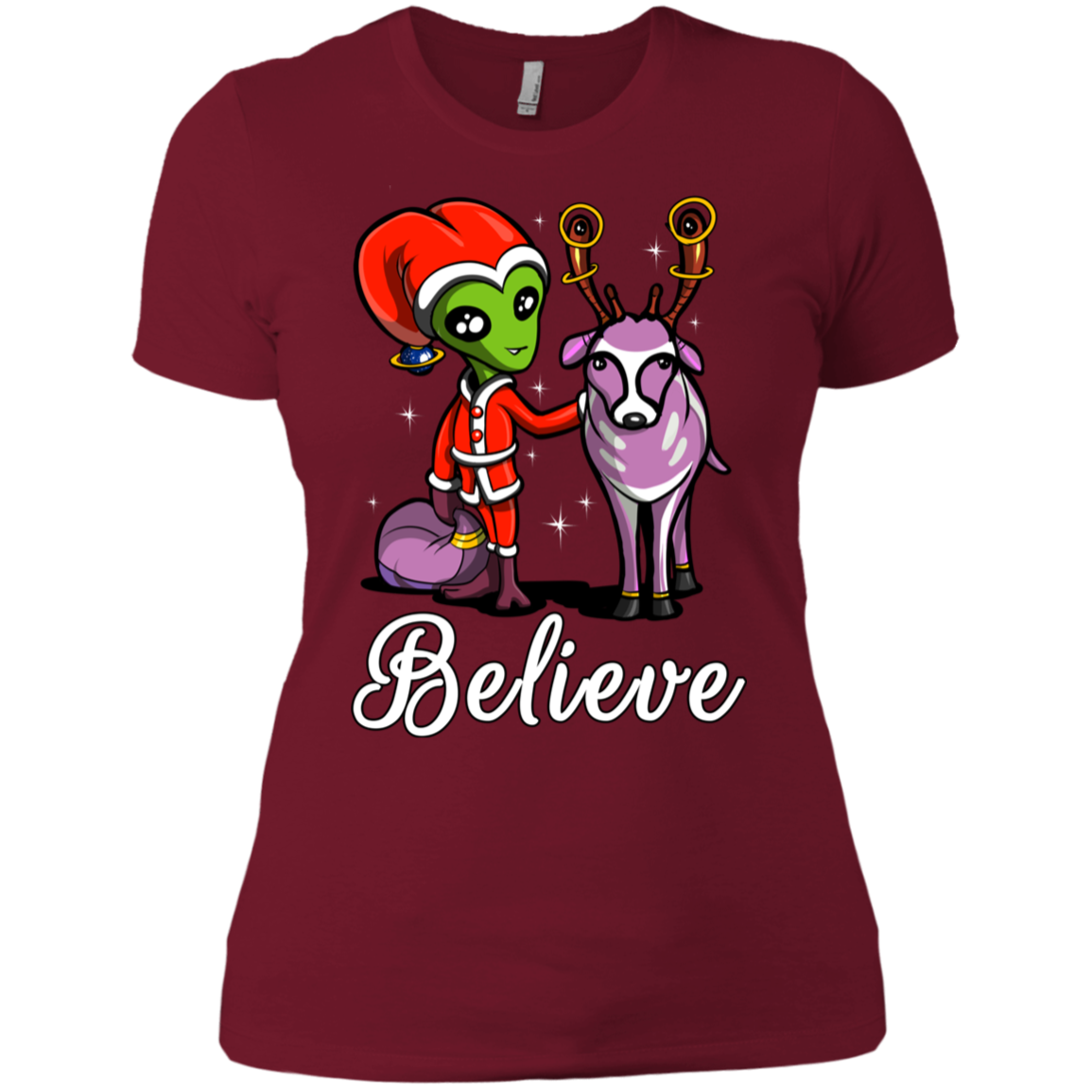 Alien Santa Christmas Funny Ufo Reindeer T-Shirt