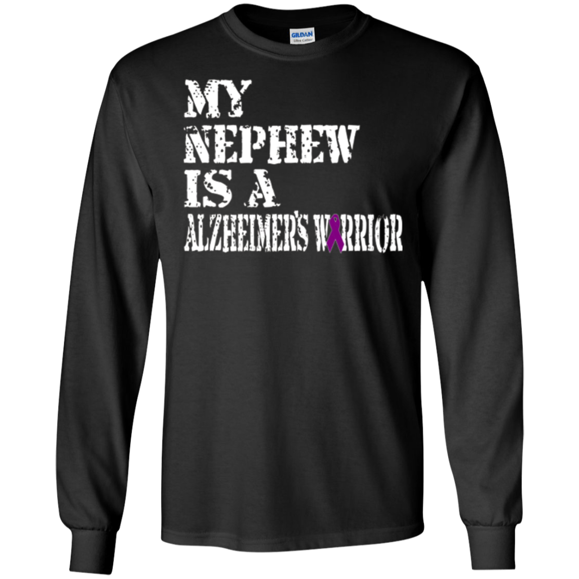 Alzheimer's Awareness T Shirt For Nephews Purple Ribbon Tee