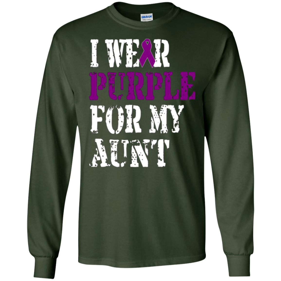 Alzheimer's Awareness Tshirt I Wear Purple For My Aunt