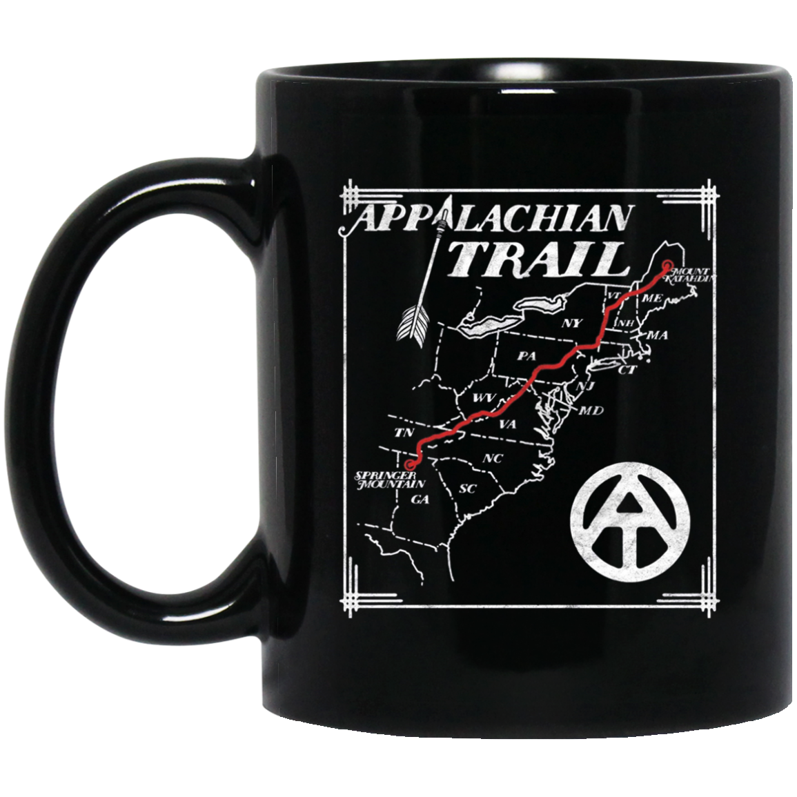 Appalachian Trail Map Retro Long Sleeve Tee Shirt