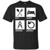 Image of Architect funny Long Sleeve Man Women Eat Sleep Design Tee