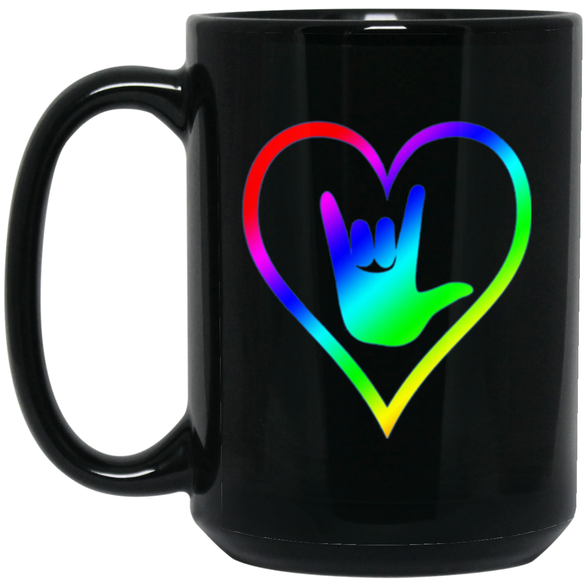 American Sign Language Tshirt I love you - Rainbow - Pride