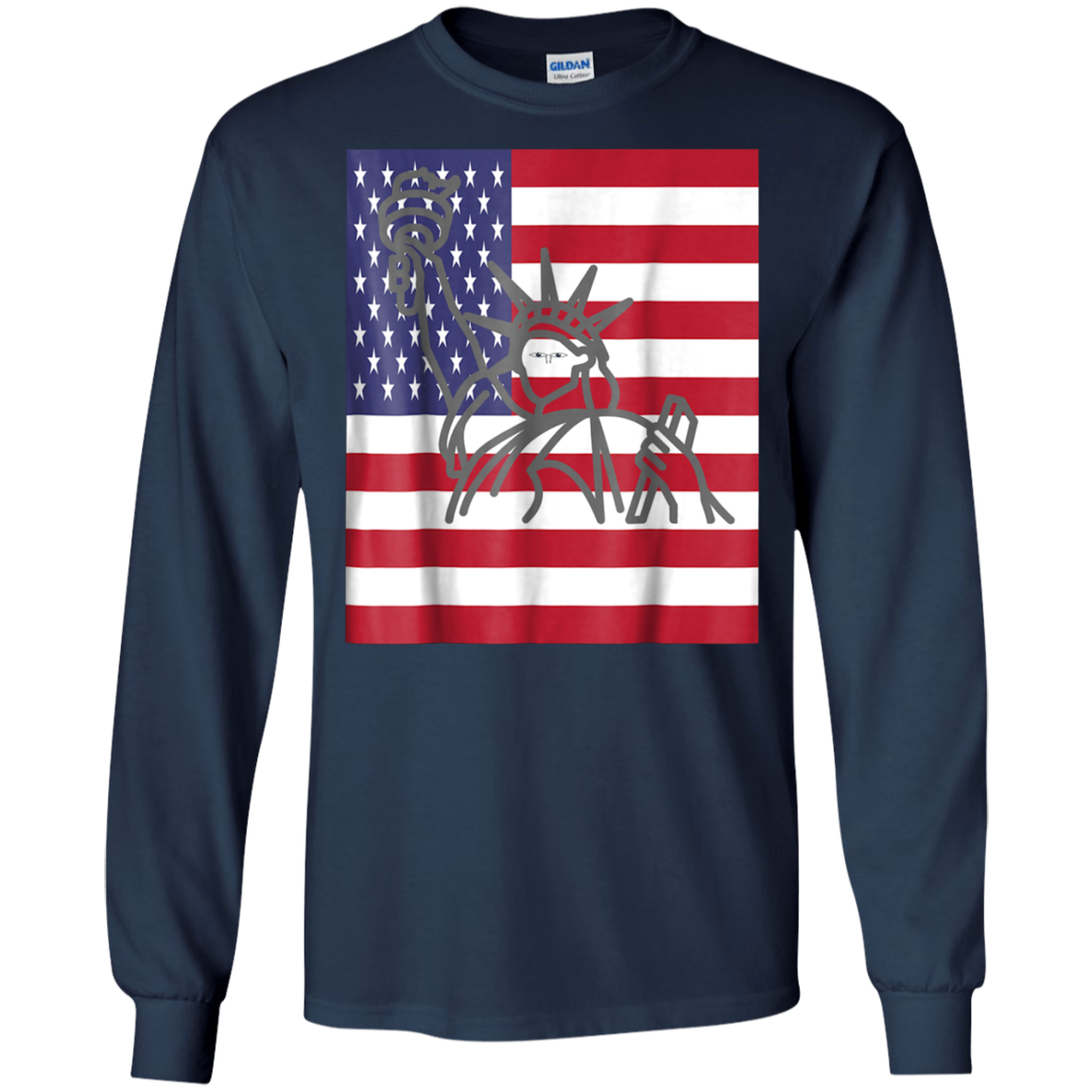 American Flag With Statue of Liberty