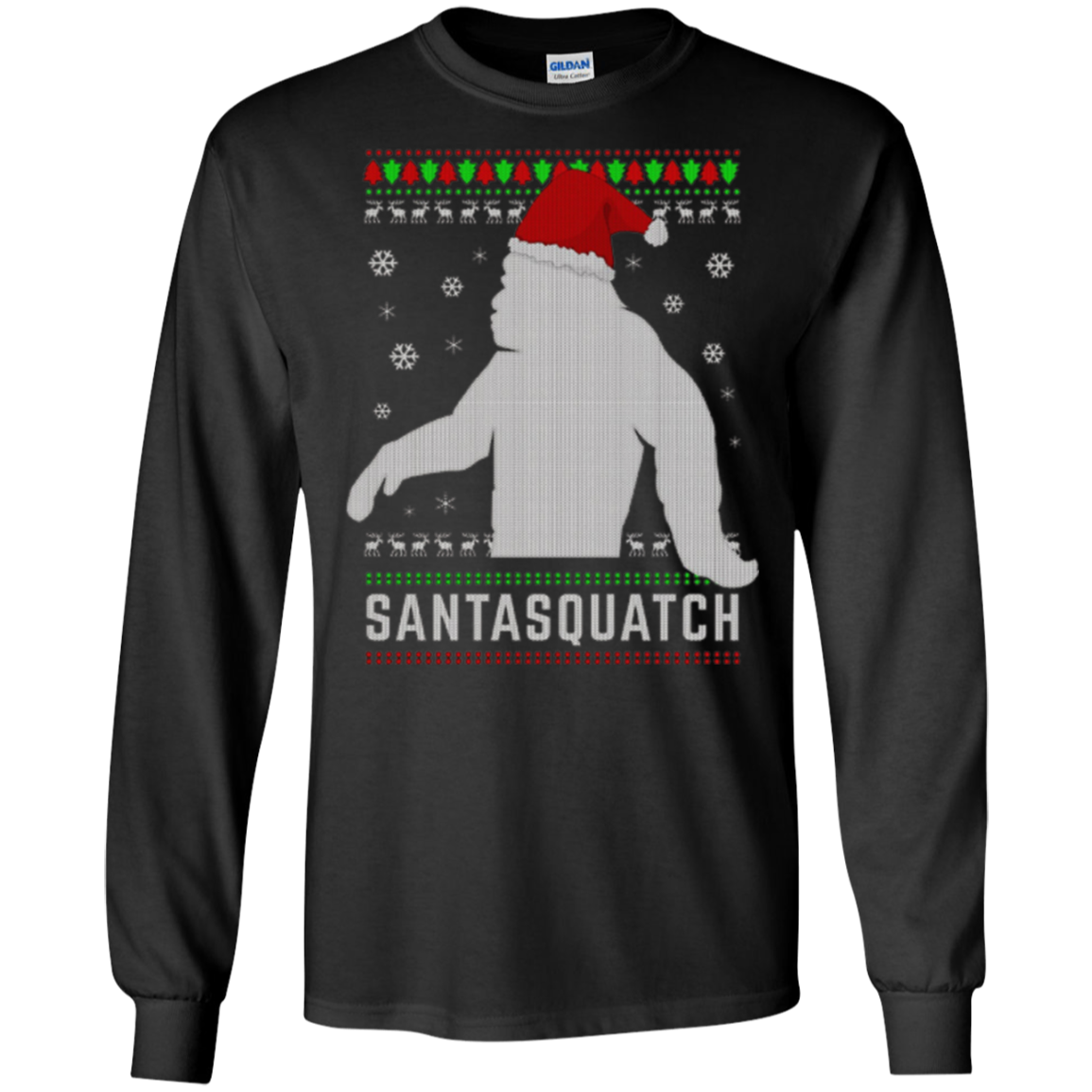 Santasquatch Christmas Ugly Sweater T-Shirt Funny Gift