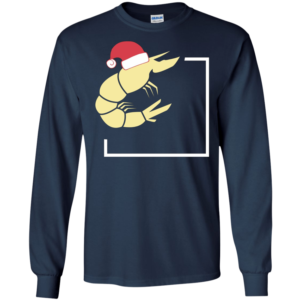 Christmas Shrimp T-Shirt - Shrimp With Santa Hat Tee