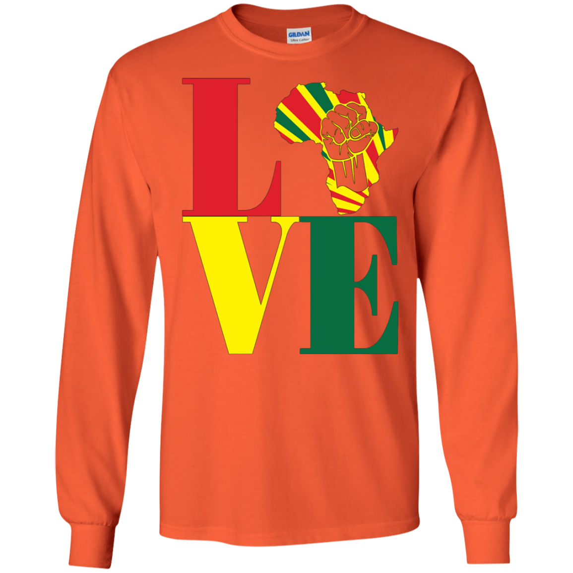 African black power map raised fist I love Africa t-shirt