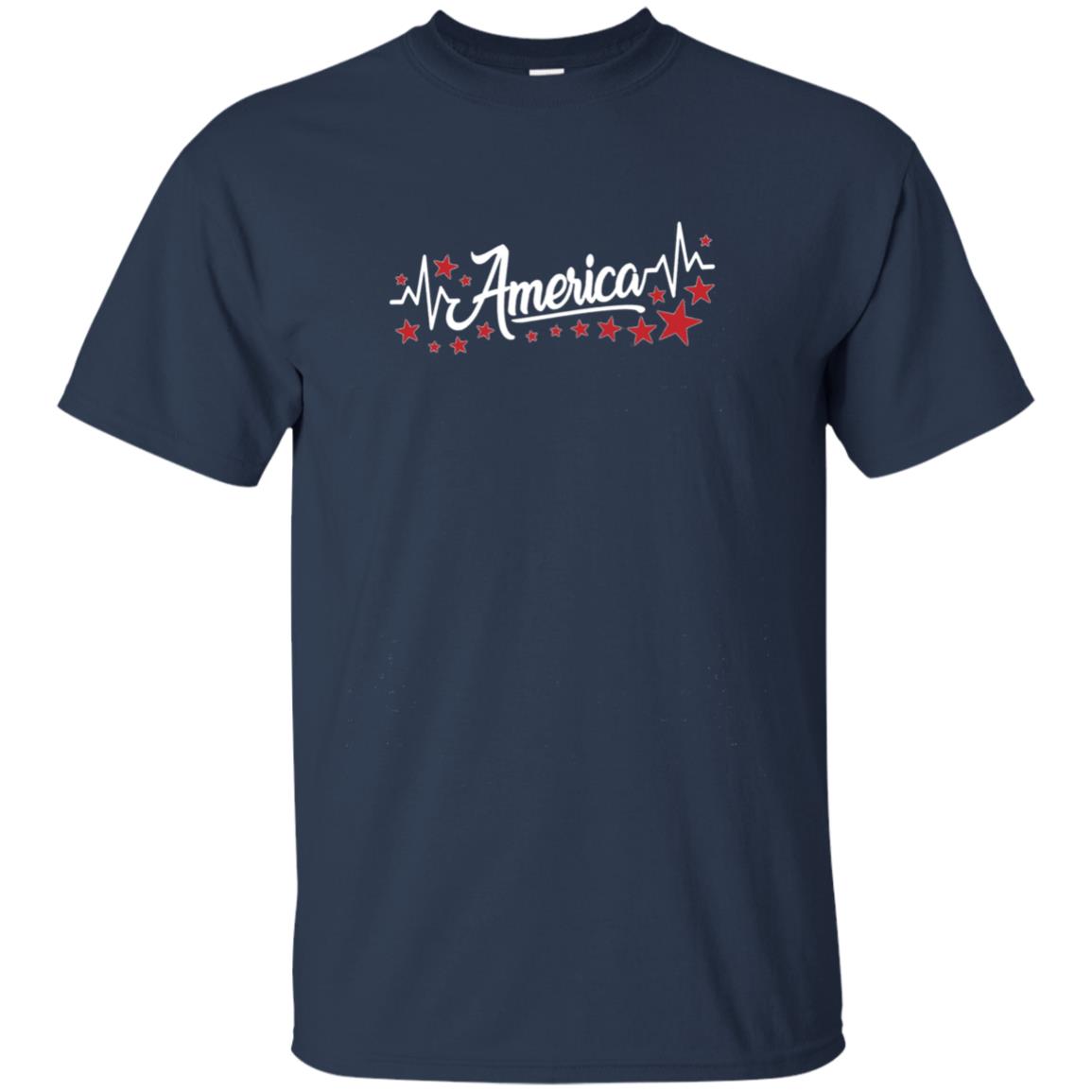 America Heartbeat Red Long Sleeve Fourth July Outfit Stars