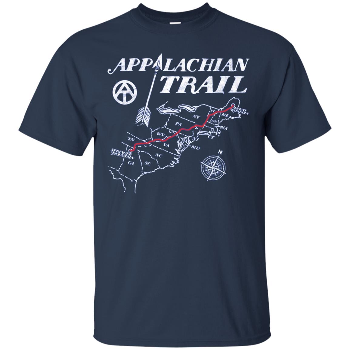 Appalachian Trail Map Retro Hiking Long Sleeve Tee Shirt