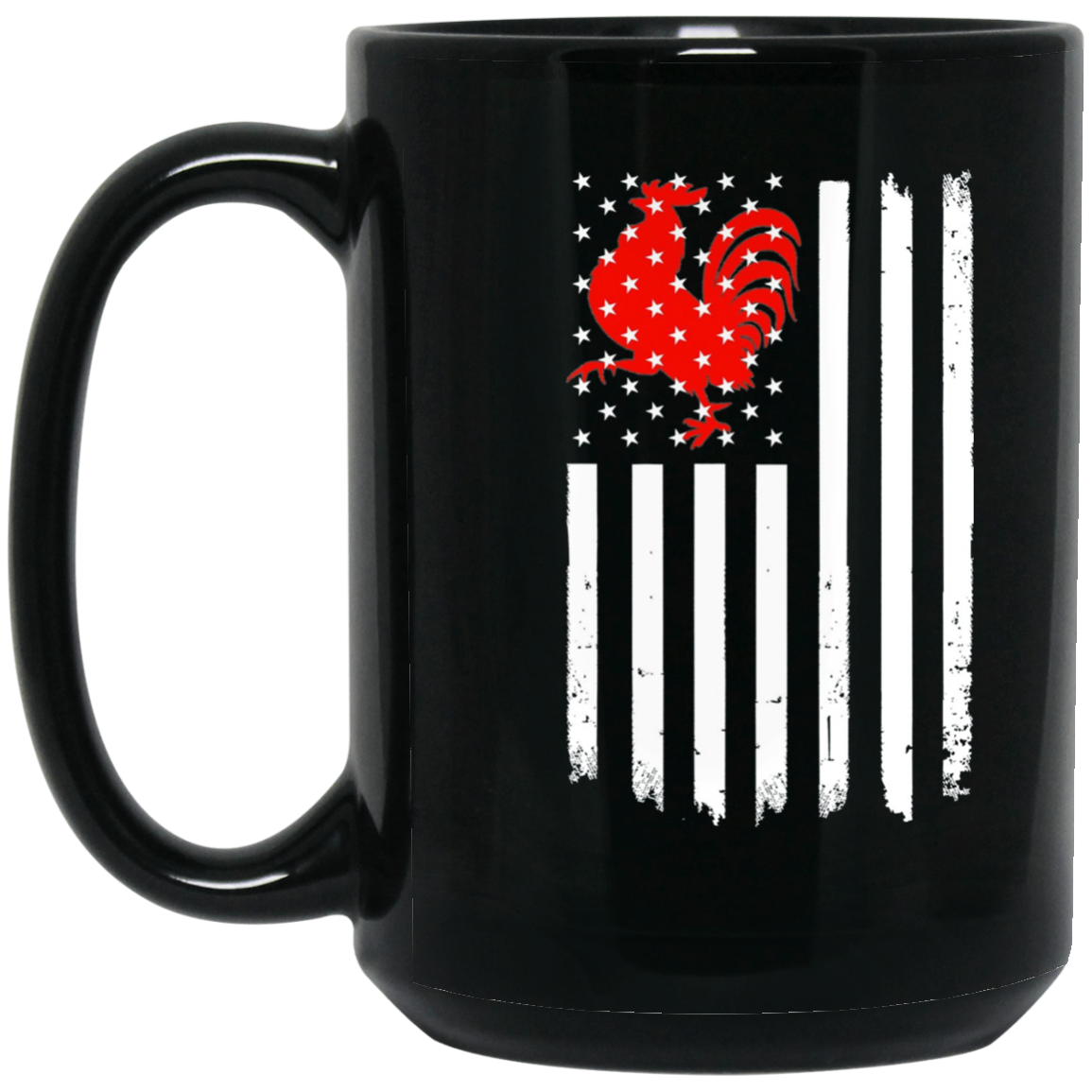 American US Flag Rooster Chicken T Shirt-Funny Patriotic Tee