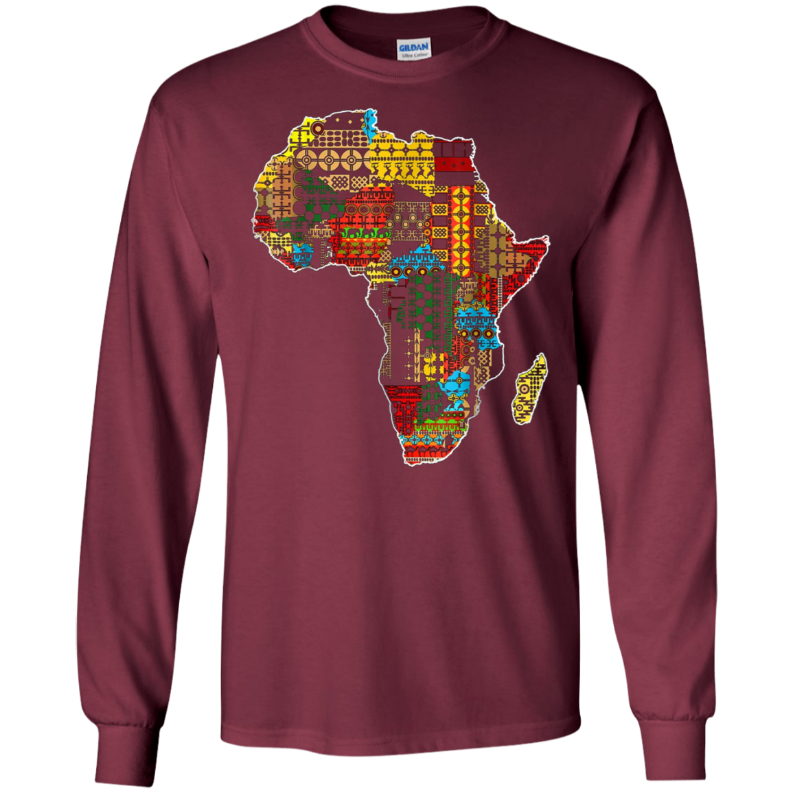 African pride traditional ethnic pattern Africa map t-shirt
