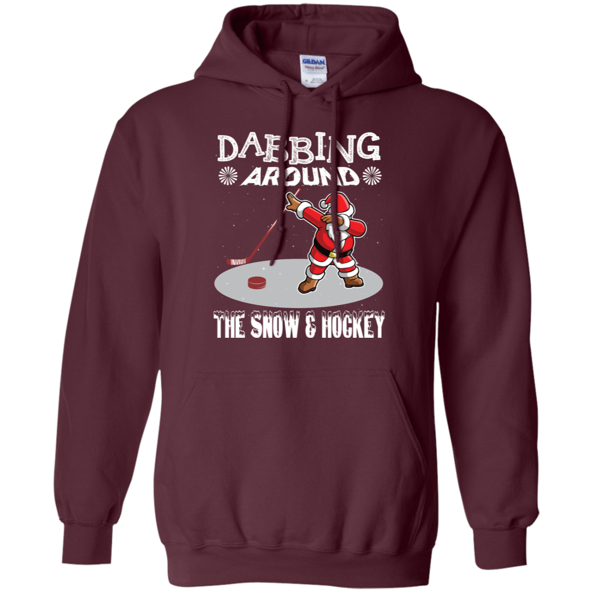 Santa Dabbing Around The Snow & Playing Hockey Fun Shirt