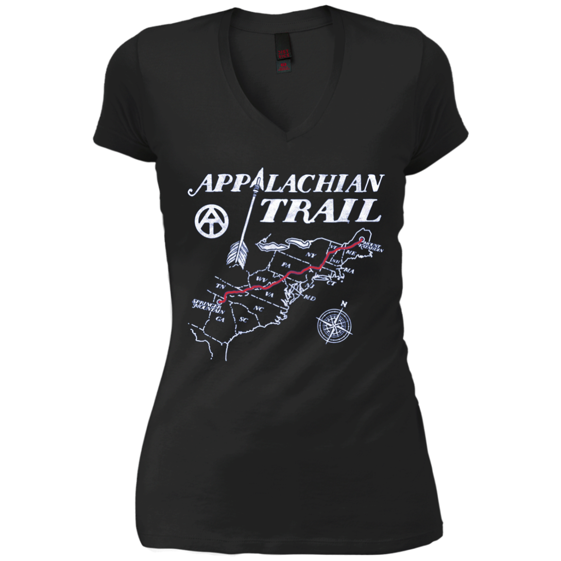 Appalachian Trail Map Retro Hiking Long Sleeve Tee Shirt