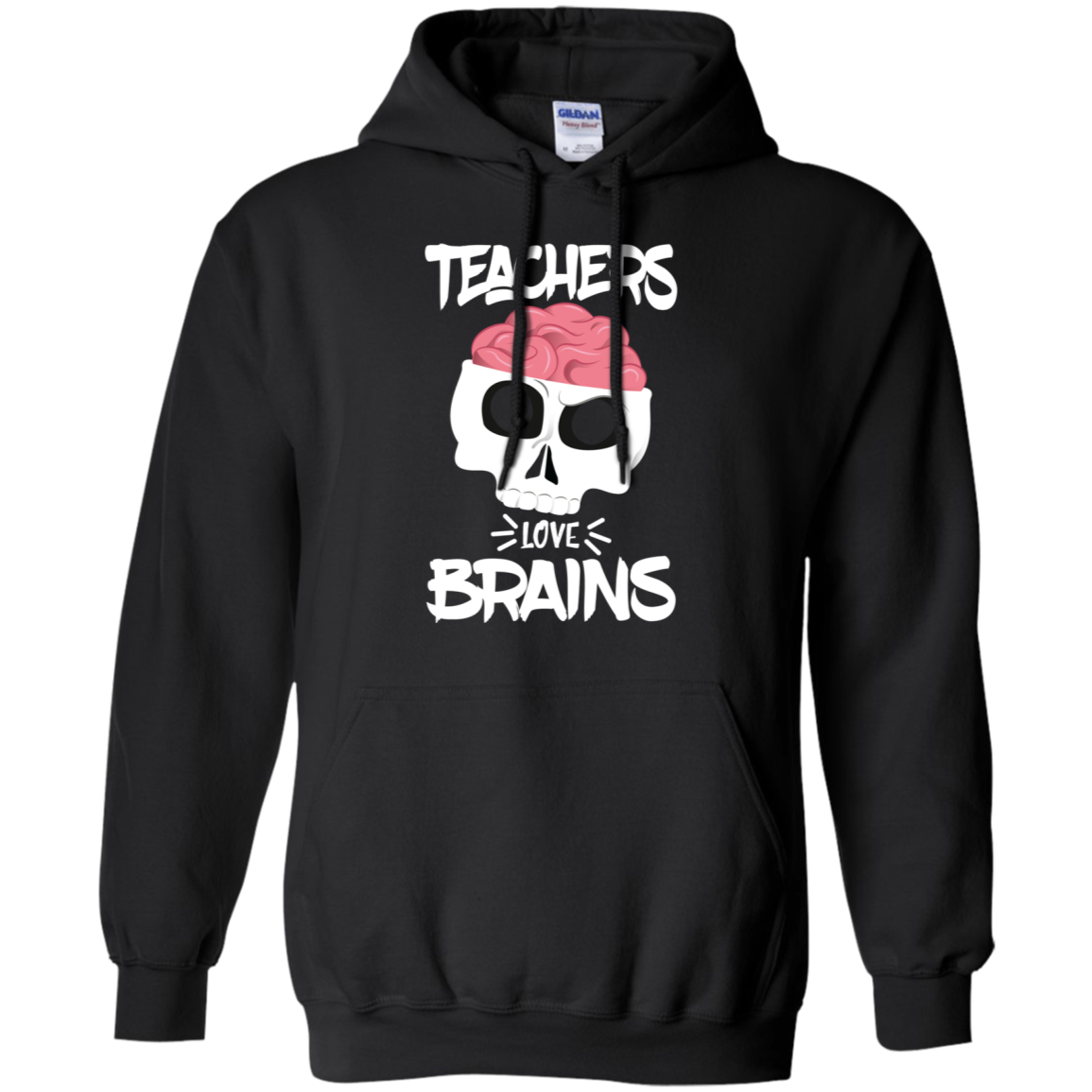 Funny Halloween Skull Teachers Love Brains Long Sleeve Shirt