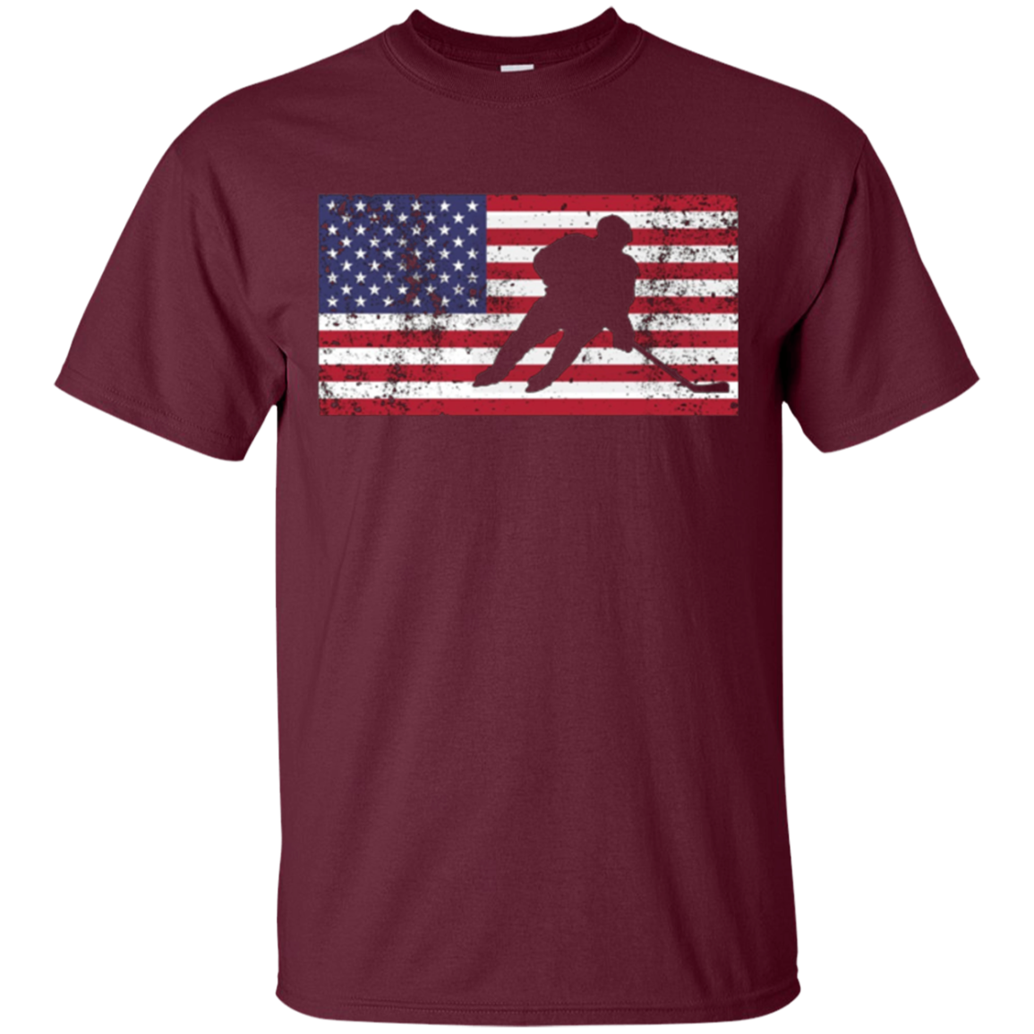 American Flag Hockey USA Patriotic Ice Skating Cool T-Shirt