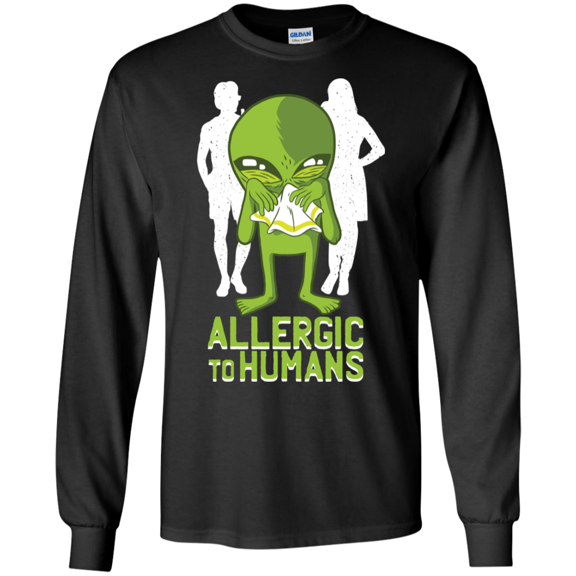 Allergic To Humans Funny Alien Galaxy Space Abduction Shirt
