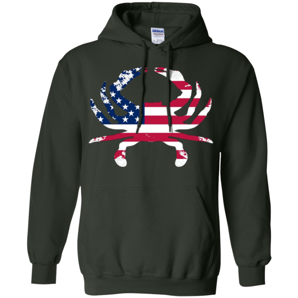 American Flag Tees: Crab Animal Outline USA T-Shirt