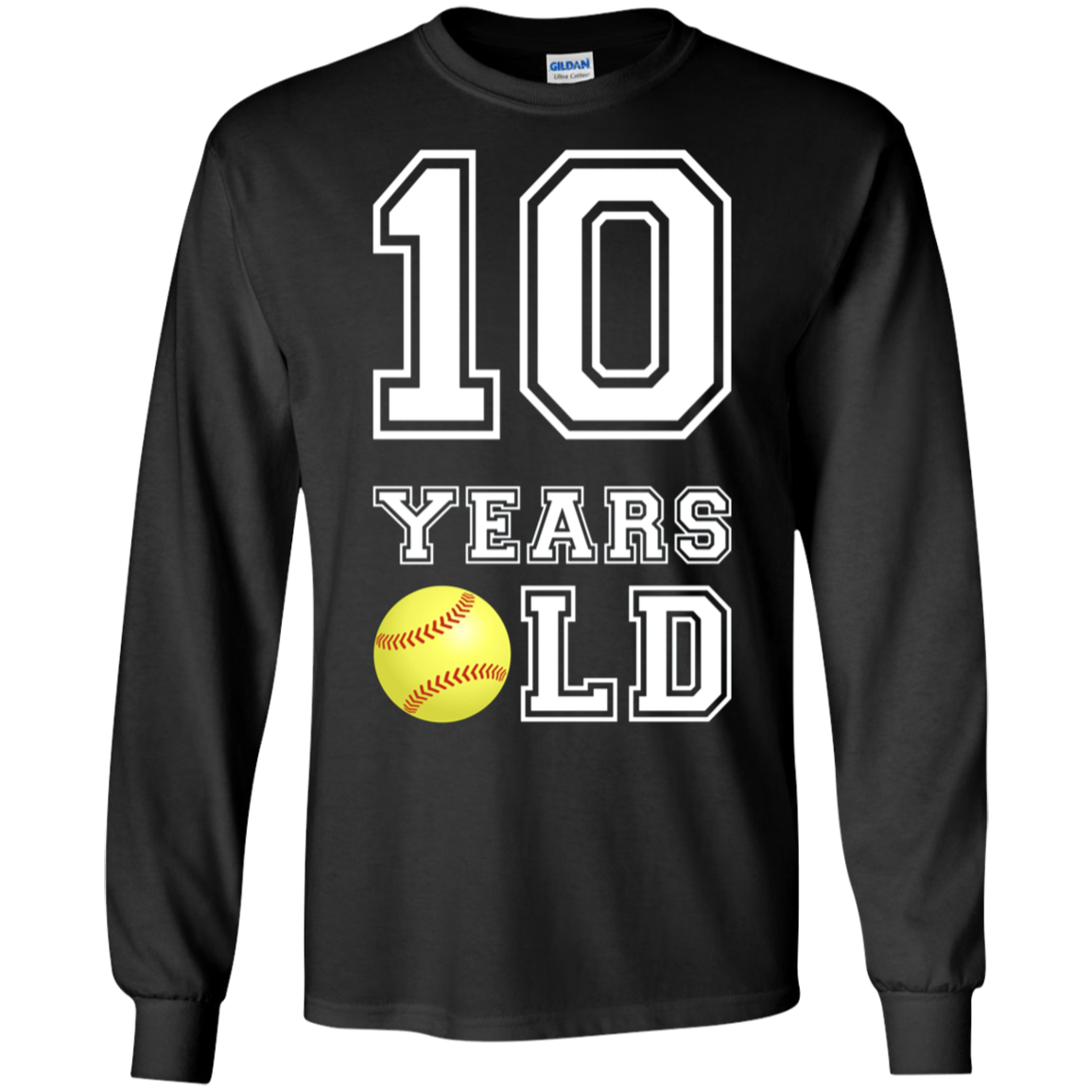 10 Years Old Softball Birthday Shirt Boy 10th Birthday Tee