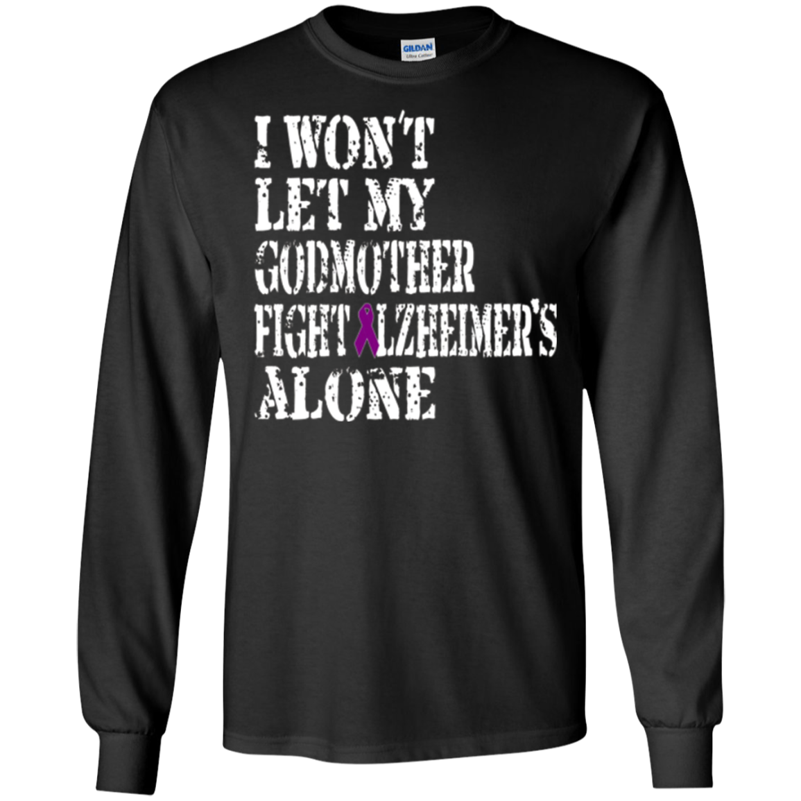 Alzheimer's Awareness Shirt For Godmother Purple Ribbon Tee