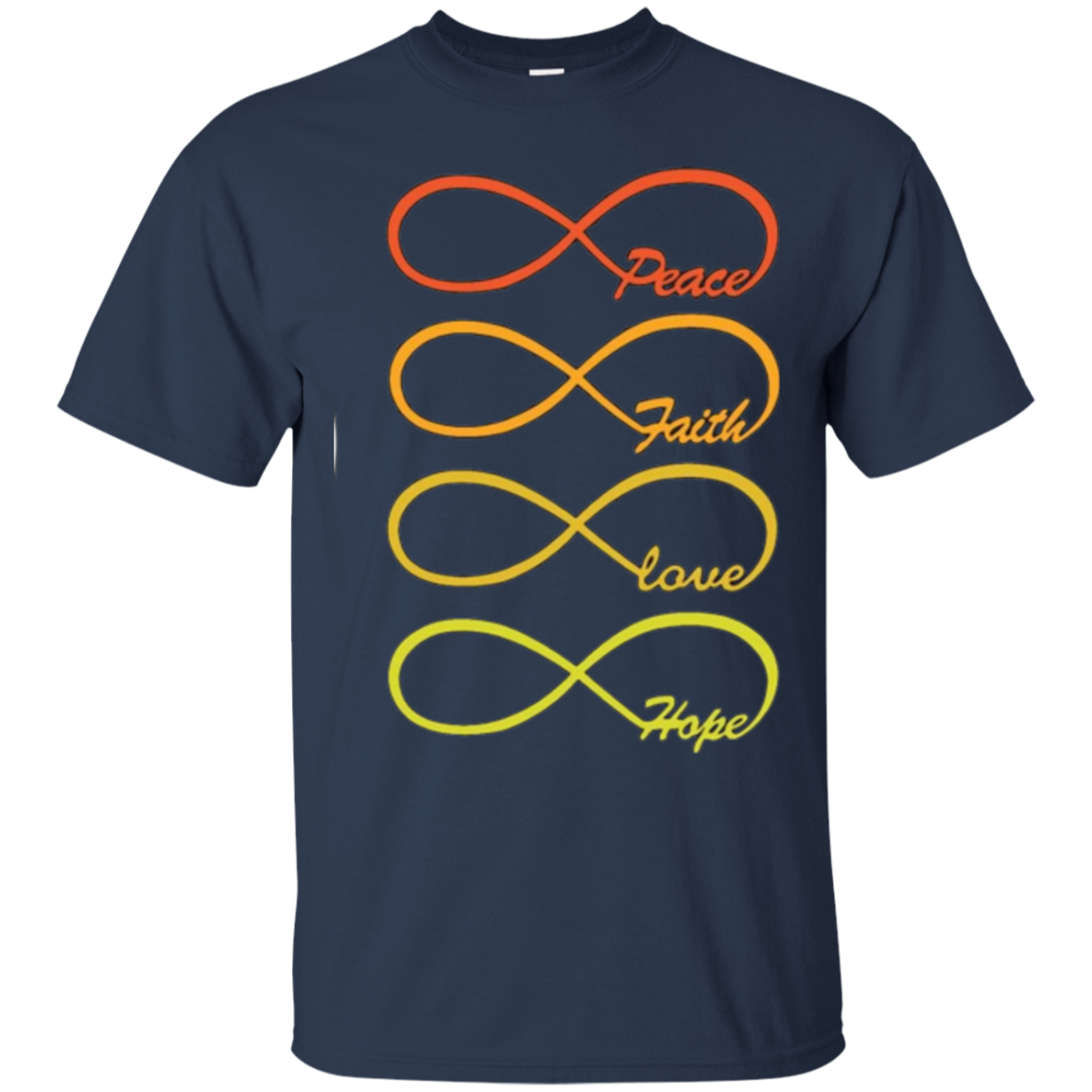 AfhhF Women's Infinity Peace Hope Faith Love Summer Short Sleeve T Shirts Funny Tees
