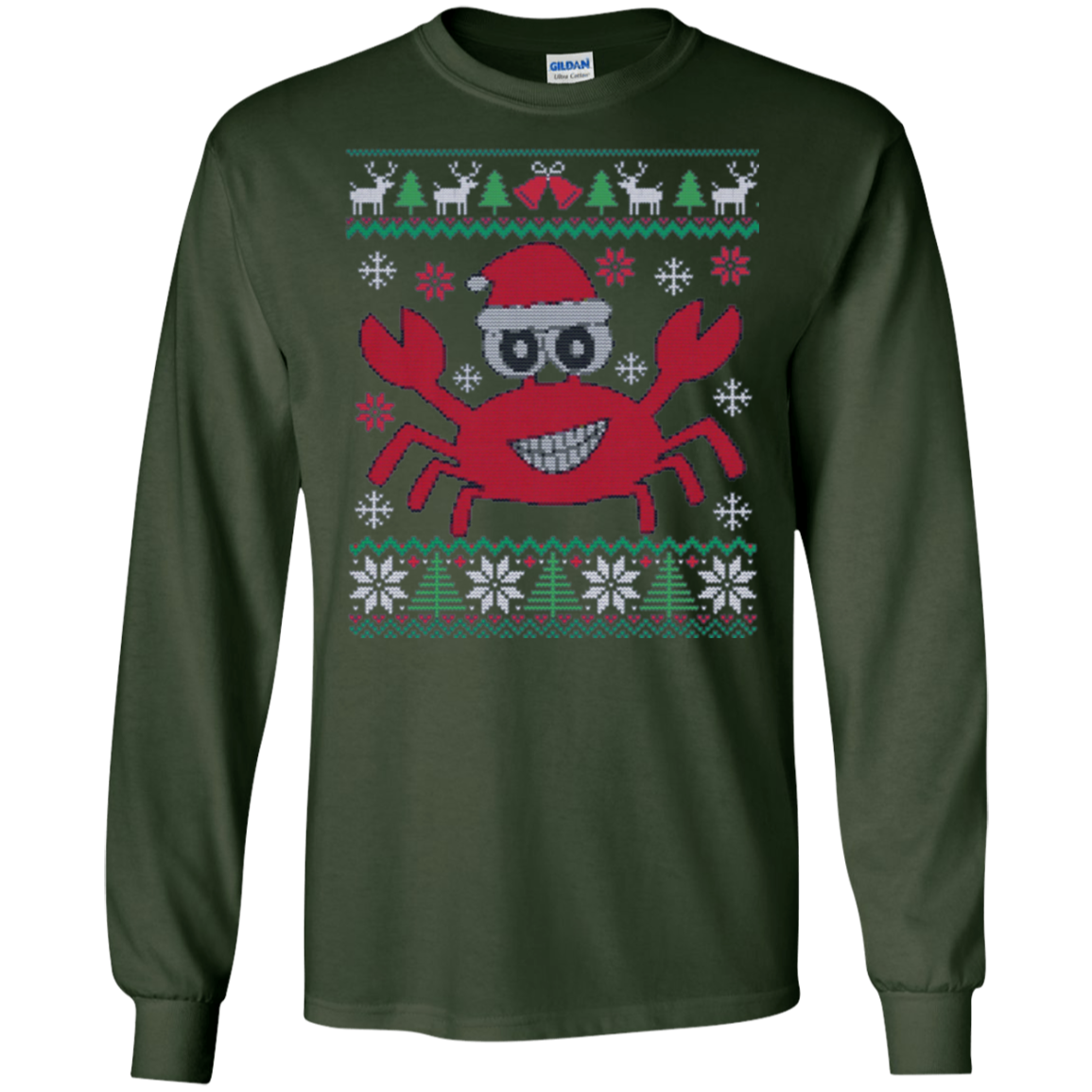 Santa Claws Festive Crab Ugly Christmas Sweater T-Shirt