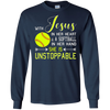 Image of WITH JESUS IN HER HEART & A Softball Hand She Is T-Shirt