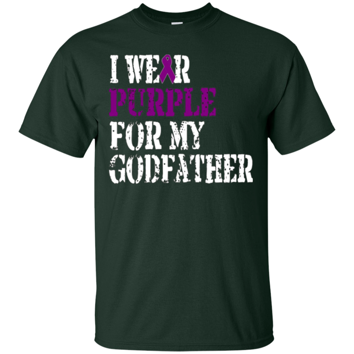 Alzheimer's Awareness T-shirt I Wear Purple For My Godfather