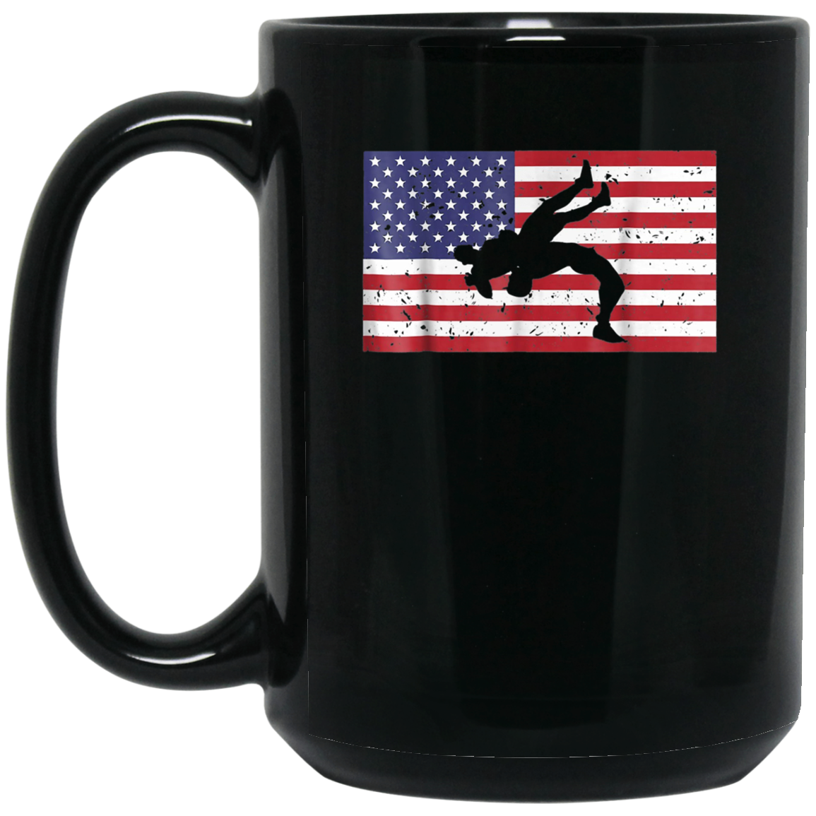 American Wrestling Patriotic T-Shirt with the USA Flag