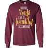 Image of Adventure Hiking Trekking Quote Beautiful Roads T_Shirt