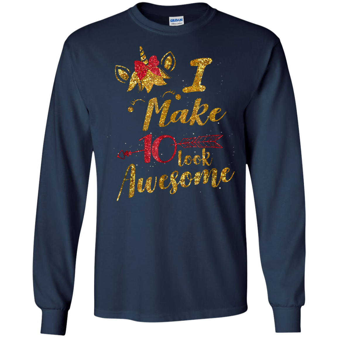 10th Birthday Gift Unicorn T-Shirt I Make 10 Look Awesome