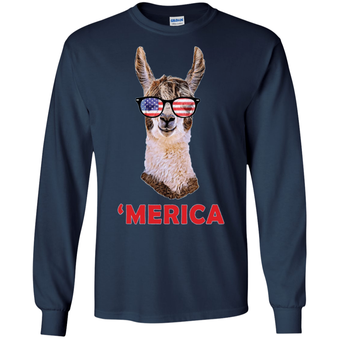 'Merica Llama Patriotic USA July 4 Sunglasses Funny T-Shirt