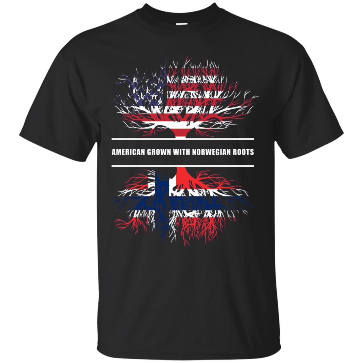 American Grown With Norwegian Roots T-Shirt Norway Tee