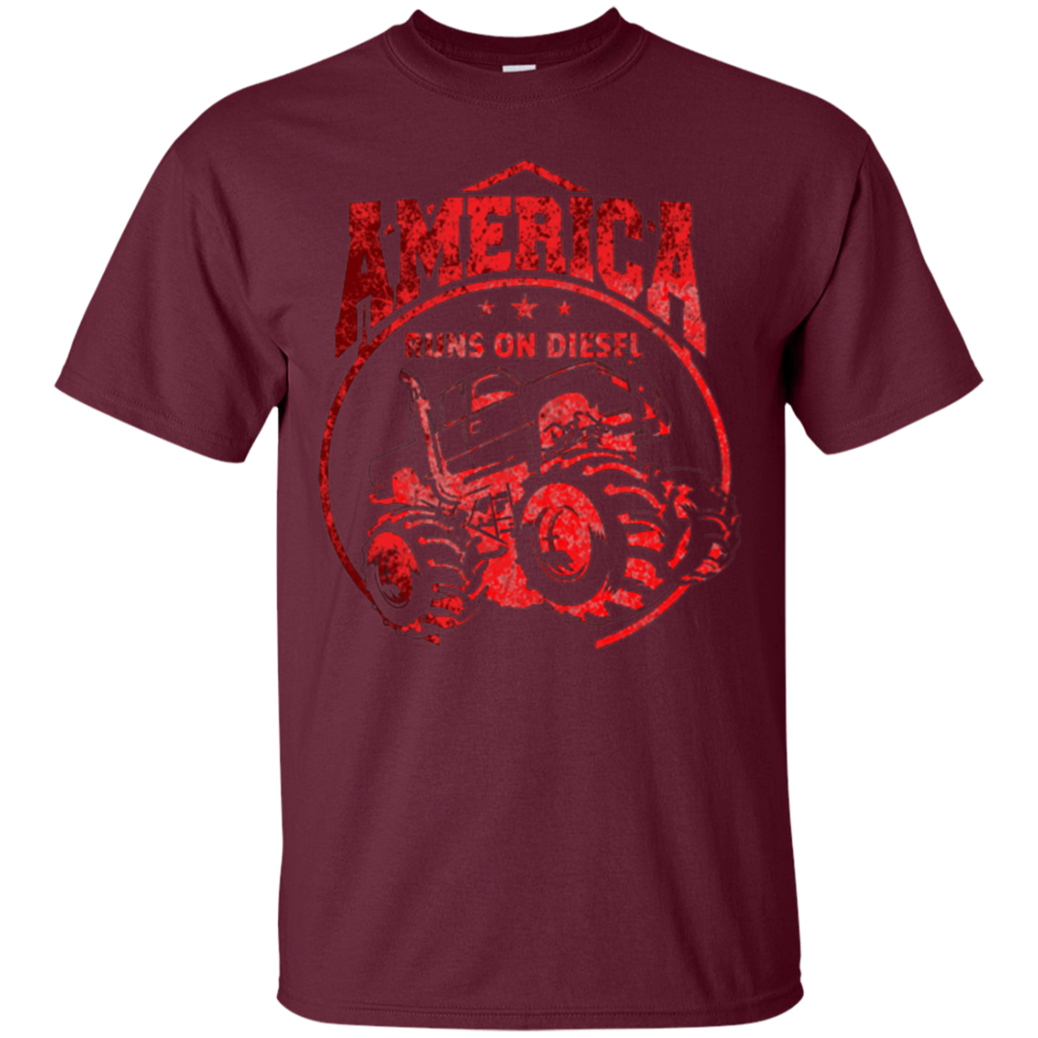 America Runs On Diesel Gear Monster SUV Truck Fans T-Shirt